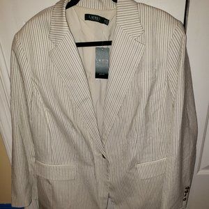 Lauren Ralph Lauren Cream Black Pinstripe Blazer